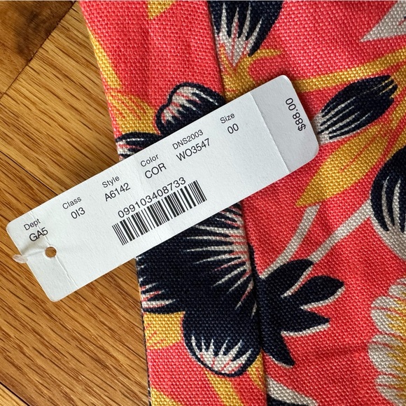 NWT J. Crew Linen Blend Mini Orange Floral Skirt - Picture 5 of 9